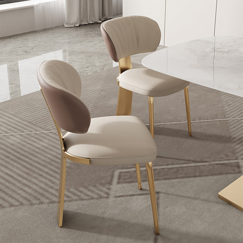 Glam Dining Chair Armless Dining Chair with Metal Legs for Kitchen Clearhalo 'Dining Chairs' 'Dining Tables & Seating' 'dining_chair' 'furn' 'furn_dining_chair' 'Furniture' 'Kitchen & Dining Furniture' 5897061