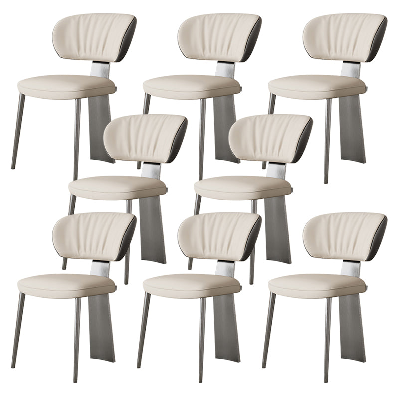 Glam Dining Chair Armless Dining Chair with Metal Legs for Kitchen Grey 8 Piece Set Clearhalo 'Dining Chairs' 'Dining Tables & Seating' 'dining_chair' 'furn' 'furn_dining_chair' 'Furniture' 'Kitchen & Dining Furniture' 5897064