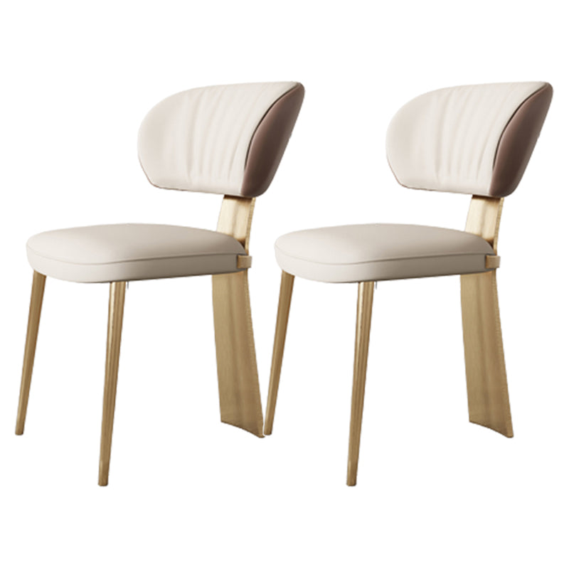 Glam Dining Chair Armless Dining Chair with Metal Legs for Kitchen Gold 2 Piece Set Clearhalo 'Dining Chairs' 'Dining Tables & Seating' 'dining_chair' 'furn' 'furn_dining_chair' 'Furniture' 'Kitchen & Dining Furniture' 5897068