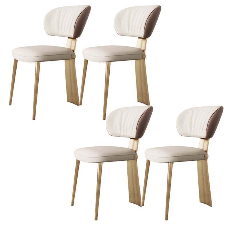 Glam Dining Chair Armless Dining Chair with Metal Legs for Kitchen Gold 4 Piece Set Clearhalo 'Dining Chairs' 'Dining Tables & Seating' 'dining_chair' 'furn' 'furn_dining_chair' 'Furniture' 'Kitchen & Dining Furniture' 5897069