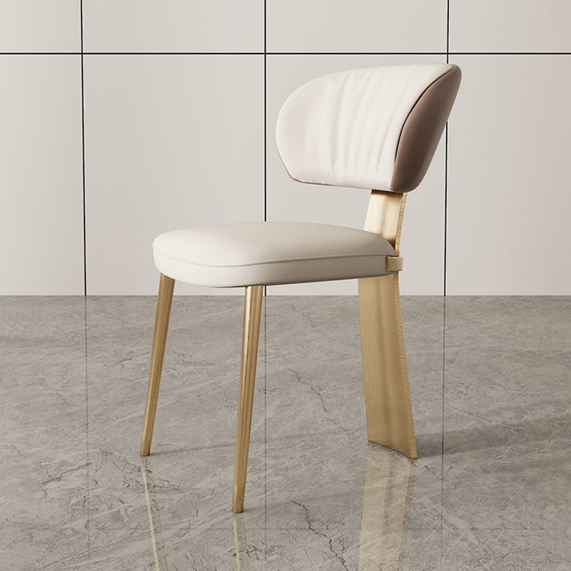 Glam Dining Chair Armless Dining Chair with Metal Legs for Kitchen Clearhalo 'Dining Chairs' 'Dining Tables & Seating' 'dining_chair' 'furn' 'furn_dining_chair' 'Furniture' 'Kitchen & Dining Furniture' 5897073