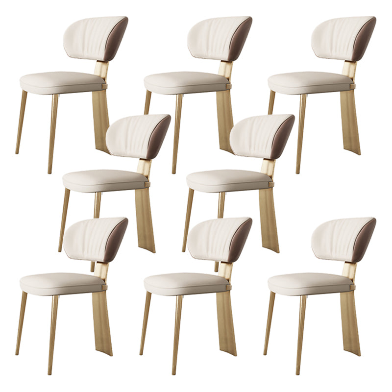 Glam Dining Chair Armless Dining Chair with Metal Legs for Kitchen Gold 8 Piece Set Clearhalo 'Dining Chairs' 'Dining Tables & Seating' 'dining_chair' 'furn' 'furn_dining_chair' 'Furniture' 'Kitchen & Dining Furniture' 5897074
