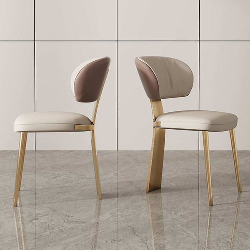 Glam Dining Chair Armless Dining Chair with Metal Legs for Kitchen Clearhalo 'Dining Chairs' 'Dining Tables & Seating' 'dining_chair' 'furn' 'furn_dining_chair' 'Furniture' 'Kitchen & Dining Furniture' 5897075