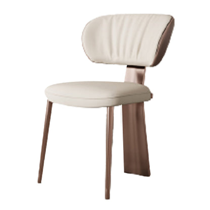 Glam Dining Chair Armless Dining Chair with Metal Legs for Kitchen Rose Gold 1 Piece Clearhalo 'Dining Chairs' 'Dining Tables & Seating' 'dining_chair' 'furn' 'furn_dining_chair' 'Furniture' 'Kitchen & Dining Furniture' 5897076