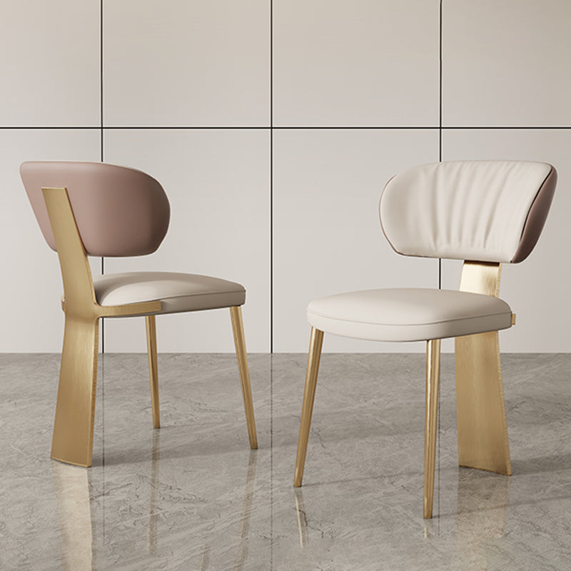 Glam Dining Chair Armless Dining Chair with Metal Legs for Kitchen Clearhalo 'Dining Chairs' 'Dining Tables & Seating' 'dining_chair' 'furn' 'furn_dining_chair' 'Furniture' 'Kitchen & Dining Furniture' 5897077
