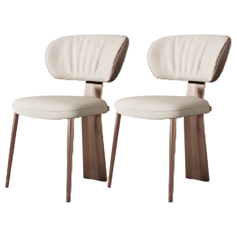 Glam Dining Chair Armless Dining Chair with Metal Legs for Kitchen Rose Gold 2 Piece Set Clearhalo 'Dining Chairs' 'Dining Tables & Seating' 'dining_chair' 'furn' 'furn_dining_chair' 'Furniture' 'Kitchen & Dining Furniture' 5897078