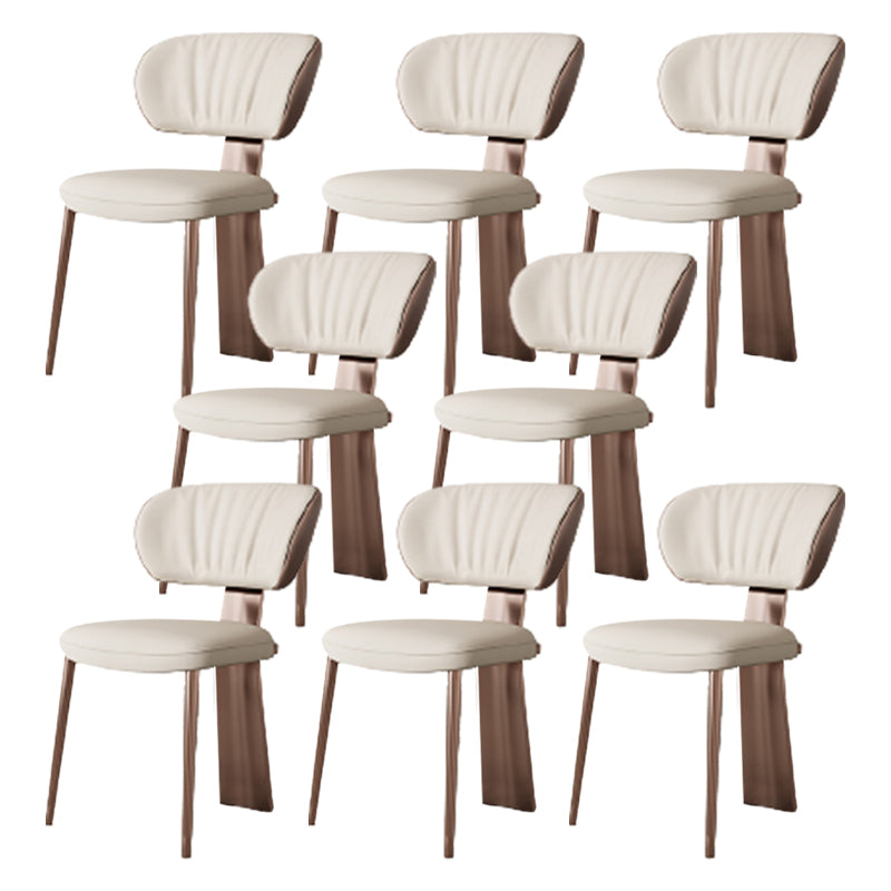 Glam Dining Chair Armless Dining Chair with Metal Legs for Kitchen Rose Gold 8 Piece Set Clearhalo 'Dining Chairs' 'Dining Tables & Seating' 'dining_chair' 'furn' 'furn_dining_chair' 'Furniture' 'Kitchen & Dining Furniture' 5897081