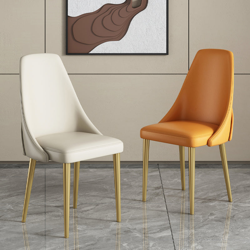 Glam Style Dining Chairs PU Leather Dining Side Chair for Indoor
