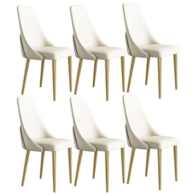 Glam Style Dining Chairs PU Leather Dining Side Chair for Indoor