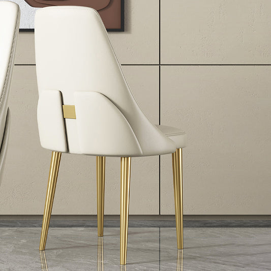 Essstühle im Glam -Stil PU Leder Essnetzstuhl für Innenräume