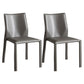 Contemporary Home Side Chair Faux Leather Solid Back Dining Chair Light Gray 2 Piece Set Clearhalo 'Dining Chairs' 'Dining Tables & Seating' 'dining_chair' 'furn' 'furn_dining_chair' 'Furniture' 'Kitchen & Dining Furniture' 5897137