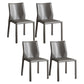 Contemporary Home Side Chair Faux Leather Solid Back Dining Chair Light Gray 4 Piece Set Clearhalo 'Dining Chairs' 'Dining Tables & Seating' 'dining_chair' 'furn' 'furn_dining_chair' 'Furniture' 'Kitchen & Dining Furniture' 5897139