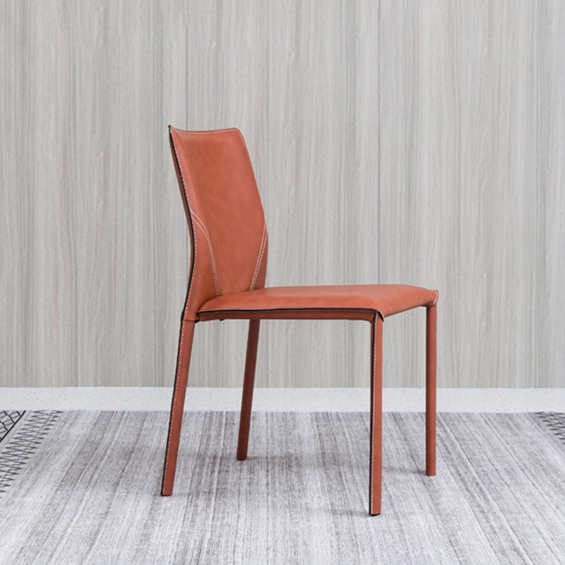 Contemporary Home Side Chair Faux Leather Solid Back Dining Chair Clearhalo 'Dining Chairs' 'Dining Tables & Seating' 'dining_chair' 'furn' 'furn_dining_chair' 'Furniture' 'Kitchen & Dining Furniture' 5897140