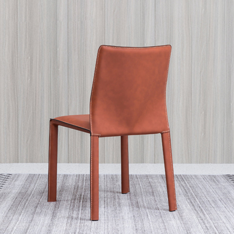 Contemporary Home Side Chair Faux Leather Solid Back Dining Chair Clearhalo 'Dining Chairs' 'Dining Tables & Seating' 'dining_chair' 'furn' 'furn_dining_chair' 'Furniture' 'Kitchen & Dining Furniture' 5897141