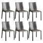 Contemporary Home Side Chair Faux Leather Solid Back Dining Chair Light Gray 6 Piece Set Clearhalo 'Dining Chairs' 'Dining Tables & Seating' 'dining_chair' 'furn' 'furn_dining_chair' 'Furniture' 'Kitchen & Dining Furniture' 5897142