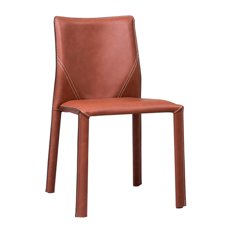 Contemporary Home Side Chair Faux Leather Solid Back Dining Chair Clearhalo 'Dining Chairs' 'Dining Tables & Seating' 'dining_chair' 'furn' 'furn_dining_chair' 'Furniture' 'Kitchen & Dining Furniture' 5897143