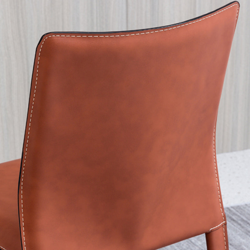 Contemporary Home Side Chair Faux Leather Solid Back Dining Chair Clearhalo 'Dining Chairs' 'Dining Tables & Seating' 'dining_chair' 'furn' 'furn_dining_chair' 'Furniture' 'Kitchen & Dining Furniture' 5897145