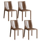 Contemporary Home Side Chair Faux Leather Solid Back Dining Chair Brown 4 Piece Set Clearhalo 'Dining Chairs' 'Dining Tables & Seating' 'dining_chair' 'furn' 'furn_dining_chair' 'Furniture' 'Kitchen & Dining Furniture' 5897150