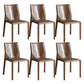 Contemporary Home Side Chair Faux Leather Solid Back Dining Chair Brown 6 Piece Set Clearhalo 'Dining Chairs' 'Dining Tables & Seating' 'dining_chair' 'furn' 'furn_dining_chair' 'Furniture' 'Kitchen & Dining Furniture' 5897151