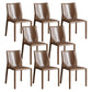 Contemporary Home Side Chair Faux Leather Solid Back Dining Chair Brown 8 Piece Set Clearhalo 'Dining Chairs' 'Dining Tables & Seating' 'dining_chair' 'furn' 'furn_dining_chair' 'Furniture' 'Kitchen & Dining Furniture' 5897153