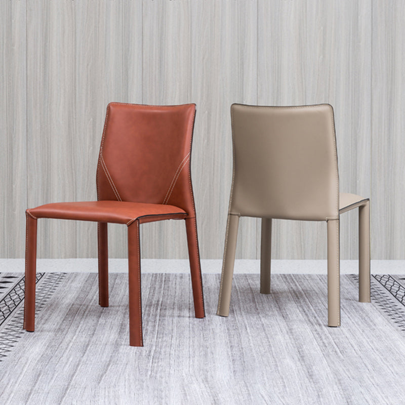 Contemporary Home Side Chair Faux Leather Solid Back Dining Chair Clearhalo 'Dining Chairs' 'Dining Tables & Seating' 'dining_chair' 'furn' 'furn_dining_chair' 'Furniture' 'Kitchen & Dining Furniture' 5897154