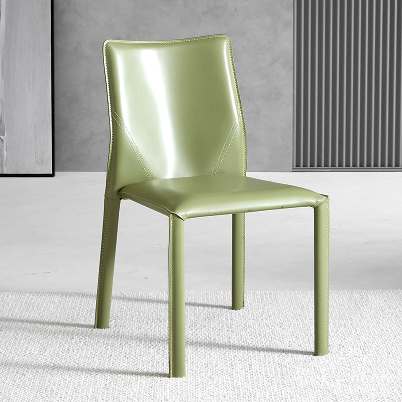 Contemporary Home Side Chair Faux Leather Solid Back Dining Chair Green 1 Piece Clearhalo 'Dining Chairs' 'Dining Tables & Seating' 'dining_chair' 'furn' 'furn_dining_chair' 'Furniture' 'Kitchen & Dining Furniture' 5897155