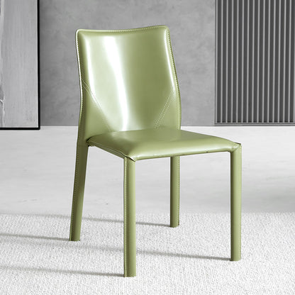 Contemporary Home Side Chair Faux Leather Solid Back Dining Chair Green 1 Piece Clearhalo 'Dining Chairs' 'Dining Tables & Seating' 'dining_chair' 'furn' 'furn_dining_chair' 'Furniture' 'Kitchen & Dining Furniture' 5897155