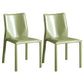 Contemporary Home Side Chair Faux Leather Solid Back Dining Chair Green 2 Piece Set Clearhalo 'Dining Chairs' 'Dining Tables & Seating' 'dining_chair' 'furn' 'furn_dining_chair' 'Furniture' 'Kitchen & Dining Furniture' 5897156