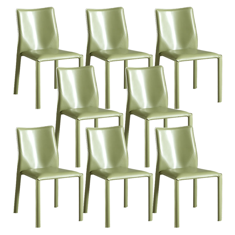 Contemporary Home Side Chair Faux Leather Solid Back Dining Chair Green 8 Piece Set Clearhalo 'Dining Chairs' 'Dining Tables & Seating' 'dining_chair' 'furn' 'furn_dining_chair' 'Furniture' 'Kitchen & Dining Furniture' 5897159