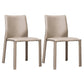 Contemporary Home Side Chair Faux Leather Solid Back Dining Chair Khaki 2 Piece Set Clearhalo 'Dining Chairs' 'Dining Tables & Seating' 'dining_chair' 'furn' 'furn_dining_chair' 'Furniture' 'Kitchen & Dining Furniture' 5897161