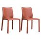 Contemporary Home Side Chair Faux Leather Solid Back Dining Chair Burgundy 2 Piece Set Clearhalo 'Dining Chairs' 'Dining Tables & Seating' 'dining_chair' 'furn' 'furn_dining_chair' 'Furniture' 'Kitchen & Dining Furniture' 5897166