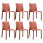 Contemporary Home Side Chair Faux Leather Solid Back Dining Chair Burgundy 6 Piece Set Clearhalo 'Dining Chairs' 'Dining Tables & Seating' 'dining_chair' 'furn' 'furn_dining_chair' 'Furniture' 'Kitchen & Dining Furniture' 5897168