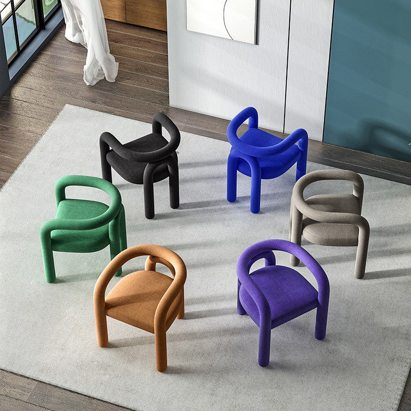 Contemporary Style Dining Chairs Velvet Open Back Arm Chair for Home Clearhalo 'Dining Chairs' 'Dining Tables & Seating' 'dining_chair' 'furn' 'furn_dining_chair' 'Furniture' 'Kitchen & Dining Furniture' 5897171