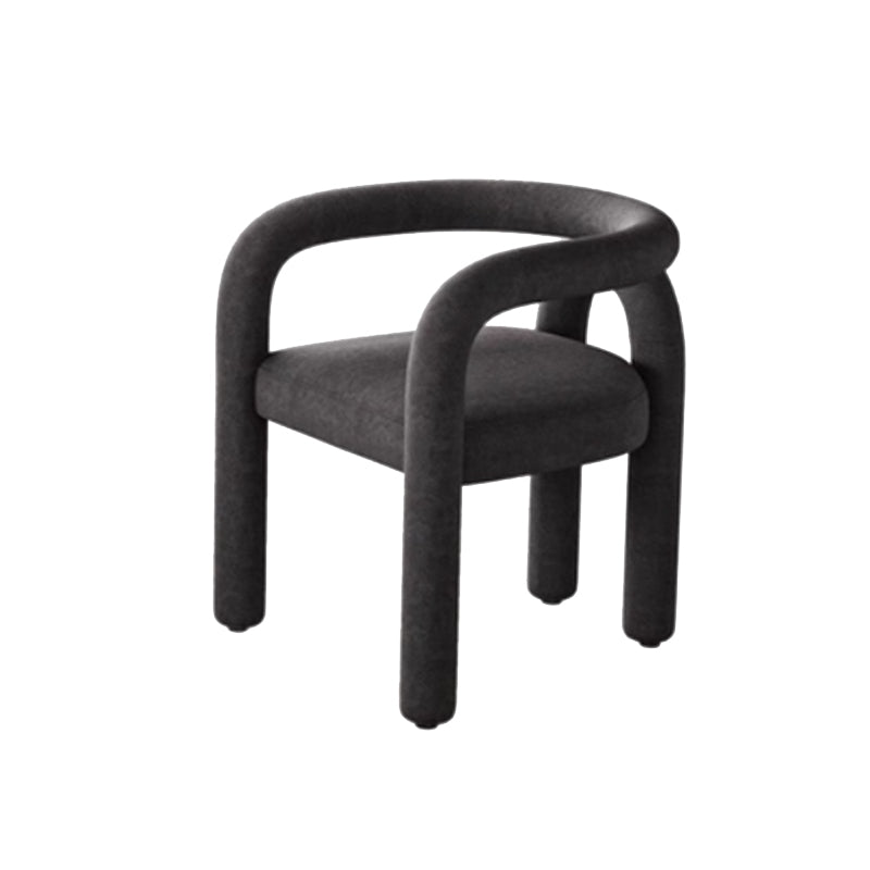 Contemporary Style Dining Chairs Velvet Open Back Arm Chair for Home Black 1 Piece Clearhalo 'Dining Chairs' 'Dining Tables & Seating' 'dining_chair' 'furn' 'furn_dining_chair' 'Furniture' 'Kitchen & Dining Furniture' 5897172