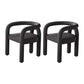 Contemporary Style Dining Chairs Velvet Open Back Arm Chair for Home Black 2 Piece Set Clearhalo 'Dining Chairs' 'Dining Tables & Seating' 'dining_chair' 'furn' 'furn_dining_chair' 'Furniture' 'Kitchen & Dining Furniture' 5897174