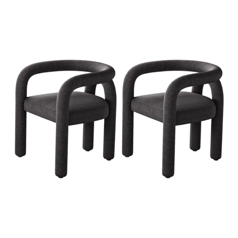 Contemporary Style Dining Chairs Velvet Open Back Arm Chair for Home Black 2 Piece Set Clearhalo 'Dining Chairs' 'Dining Tables & Seating' 'dining_chair' 'furn' 'furn_dining_chair' 'Furniture' 'Kitchen & Dining Furniture' 5897174