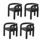 Contemporary Style Dining Chairs Velvet Open Back Arm Chair for Home Black 4 Piece Set Clearhalo 'Dining Chairs' 'Dining Tables & Seating' 'dining_chair' 'furn' 'furn_dining_chair' 'Furniture' 'Kitchen & Dining Furniture' 5897176