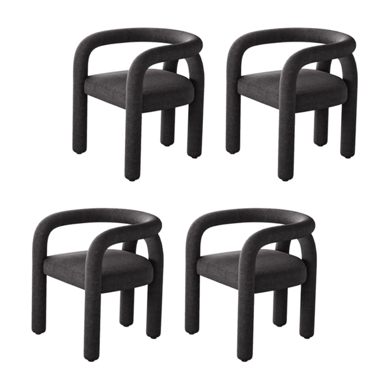 Contemporary Style Dining Chairs Velvet Open Back Arm Chair for Home Black 4 Piece Set Clearhalo 'Dining Chairs' 'Dining Tables & Seating' 'dining_chair' 'furn' 'furn_dining_chair' 'Furniture' 'Kitchen & Dining Furniture' 5897176