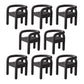 Contemporary Style Dining Chairs Velvet Open Back Arm Chair for Home Black 8 Piece Set Clearhalo 'Dining Chairs' 'Dining Tables & Seating' 'dining_chair' 'furn' 'furn_dining_chair' 'Furniture' 'Kitchen & Dining Furniture' 5897180