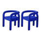 Contemporary Style Dining Chairs Velvet Open Back Arm Chair for Home Blue 2 Piece Set Clearhalo 'Dining Chairs' 'Dining Tables & Seating' 'dining_chair' 'furn' 'furn_dining_chair' 'Furniture' 'Kitchen & Dining Furniture' 5897183