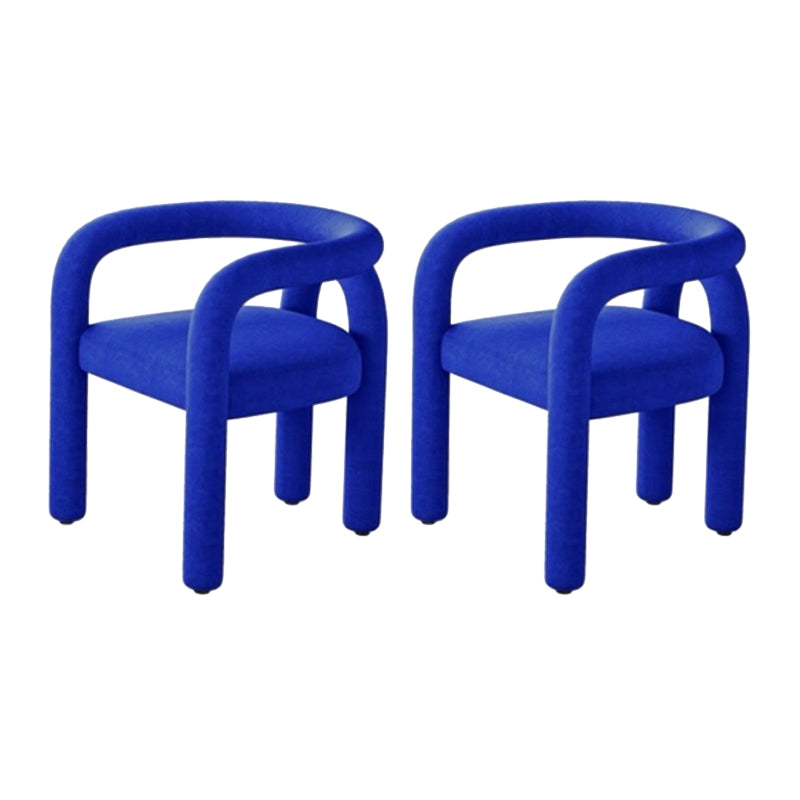 Contemporary Style Dining Chairs Velvet Open Back Arm Chair for Home Blue 2 Piece Set Clearhalo 'Dining Chairs' 'Dining Tables & Seating' 'dining_chair' 'furn' 'furn_dining_chair' 'Furniture' 'Kitchen & Dining Furniture' 5897183