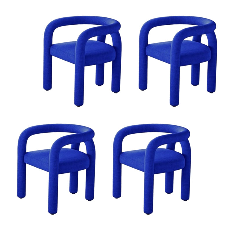 Contemporary Style Dining Chairs Velvet Open Back Arm Chair for Home Blue 4 Piece Set Clearhalo 'Dining Chairs' 'Dining Tables & Seating' 'dining_chair' 'furn' 'furn_dining_chair' 'Furniture' 'Kitchen & Dining Furniture' 5897185