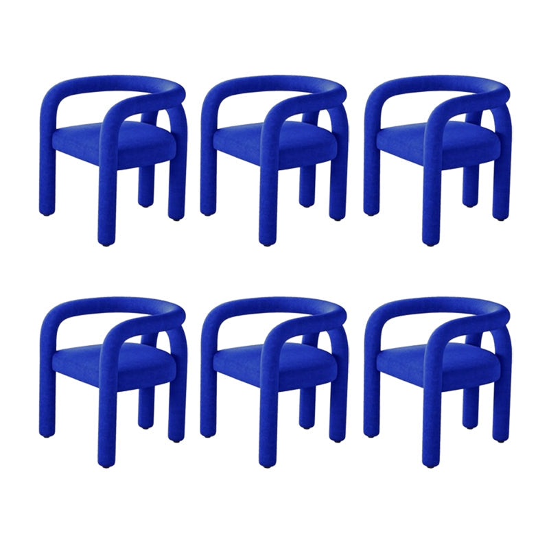 Contemporary Style Dining Chairs Velvet Open Back Arm Chair for Home Blue 6 Piece Set Clearhalo 'Dining Chairs' 'Dining Tables & Seating' 'dining_chair' 'furn' 'furn_dining_chair' 'Furniture' 'Kitchen & Dining Furniture' 5897187