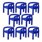 Contemporary Style Dining Chairs Velvet Open Back Arm Chair for Home Blue 8 Piece Set Clearhalo 'Dining Chairs' 'Dining Tables & Seating' 'dining_chair' 'furn' 'furn_dining_chair' 'Furniture' 'Kitchen & Dining Furniture' 5897190