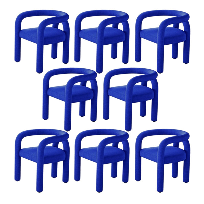 Contemporary Style Dining Chairs Velvet Open Back Arm Chair for Home Blue 8 Piece Set Clearhalo 'Dining Chairs' 'Dining Tables & Seating' 'dining_chair' 'furn' 'furn_dining_chair' 'Furniture' 'Kitchen & Dining Furniture' 5897190