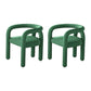 Contemporary Style Dining Chairs Velvet Open Back Arm Chair for Home Green 2 Piece Set Clearhalo 'Dining Chairs' 'Dining Tables & Seating' 'dining_chair' 'furn' 'furn_dining_chair' 'Furniture' 'Kitchen & Dining Furniture' 5897194