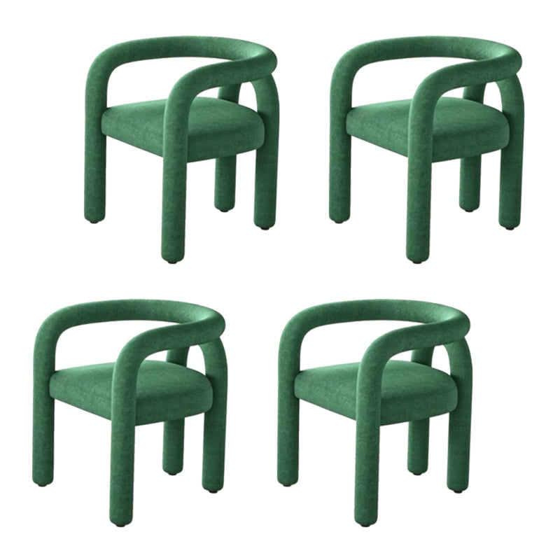 Contemporary Style Dining Chairs Velvet Open Back Arm Chair for Home Green 4 Piece Set Clearhalo 'Dining Chairs' 'Dining Tables & Seating' 'dining_chair' 'furn' 'furn_dining_chair' 'Furniture' 'Kitchen & Dining Furniture' 5897195