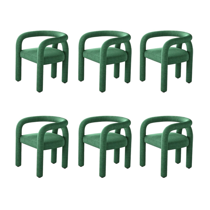 Contemporary Style Dining Chairs Velvet Open Back Arm Chair for Home Green 6 Piece Set Clearhalo 'Dining Chairs' 'Dining Tables & Seating' 'dining_chair' 'furn' 'furn_dining_chair' 'Furniture' 'Kitchen & Dining Furniture' 5897196