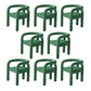 Contemporary Style Dining Chairs Velvet Open Back Arm Chair for Home Green 8 Piece Set Clearhalo 'Dining Chairs' 'Dining Tables & Seating' 'dining_chair' 'furn' 'furn_dining_chair' 'Furniture' 'Kitchen & Dining Furniture' 5897197