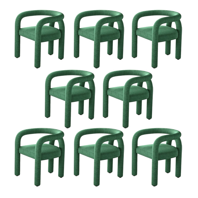Contemporary Style Dining Chairs Velvet Open Back Arm Chair for Home Green 8 Piece Set Clearhalo 'Dining Chairs' 'Dining Tables & Seating' 'dining_chair' 'furn' 'furn_dining_chair' 'Furniture' 'Kitchen & Dining Furniture' 5897197